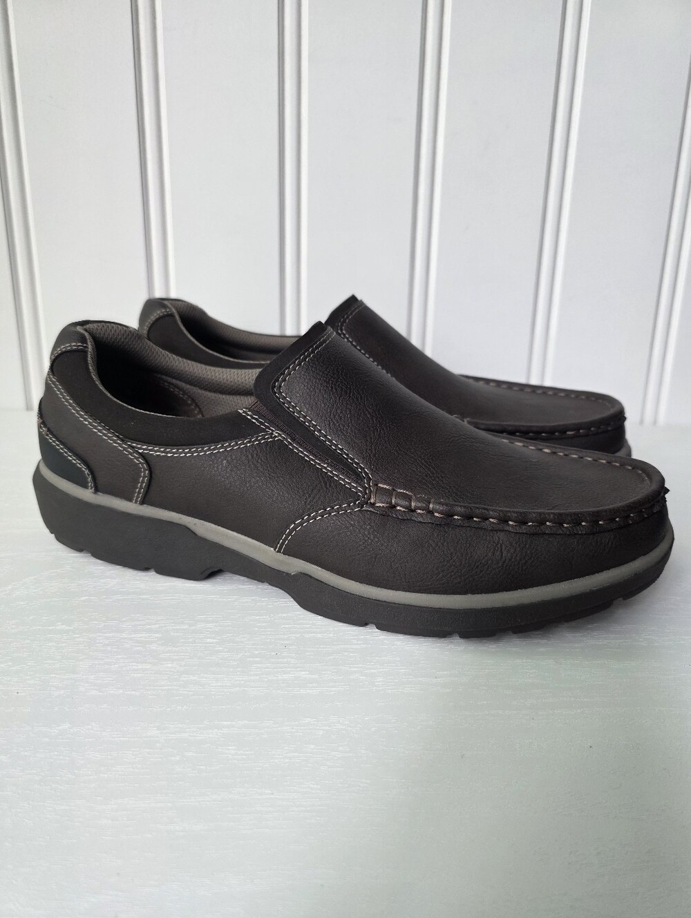 Dr. Scholl's Manory Shoe Faux Leather Slip On Casual Shoe Brown Mens Size 12W
